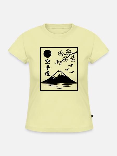 Katate Landschaft - SLIM FIT Frauen Organic T-Shirt - Buttergelb