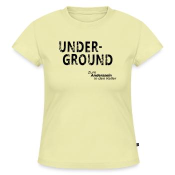 Underground - SLIM FIT Frauen Organic T-Shirt - Buttergelb - Vorne - AI Model Female 172 light (172cm)
