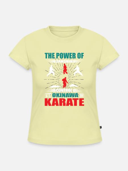 Okinawa Karate Zanshin Design - SLIM FIT Frauen Organic T-Shirt - Buttergelb