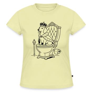 dackel thron toilette line art - SLIM FIT Frauen Organic T-Shirt - Buttergelb - Vorne - AI Model Female 172 light (172cm)