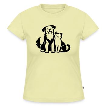 Haustiere - SLIM FIT Frauen Organic T-Shirt - Buttergelb - Vorne - AI Model Female 172 light (172cm)