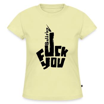 FaggYa - SLIM FIT Frauen Organic T-Shirt - Buttergelb - Vorne - AI Model Female 172 light (172cm)