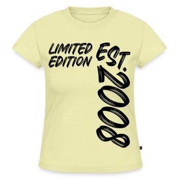 Limited Edition Est. 2008 - SLIM FIT Frauen Organic T-Shirt - Buttergelb - Vorne - AI Model Female 172 light (172cm)