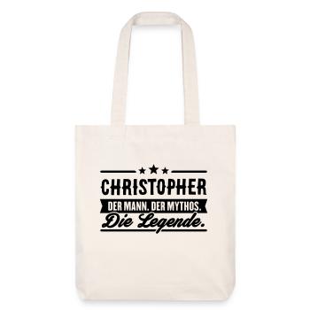 Man Myth Legend Christopher - Stanley/Stella Heavyweight Recycled Tote Bag - natural white - Front