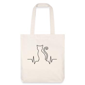 Chat battement de coeur - Tote bag épais recyclé Stanley/Stella - blanc cassé - Devant