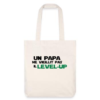 un papa ne vieillit pas,citations,geek,gaming - Tote bag épais recyclé Stanley/Stella - blanc cassé - Devant