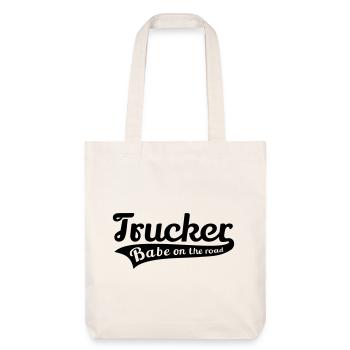Truckerin LKW Truck Fahrerin Trucker Babe Shirt - Stanley/Stella recycelter Heavyweight Stoffbeutel - Naturweiß - Vorne