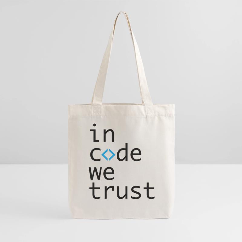 in code we trust, developer, coder Stanley/Stella recycelter Heavyweight Stoffbeutel