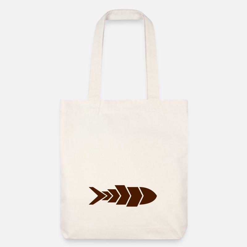 Minimalistischer Fischpfeil | Fish Arrow Design - Stanley/Stella recycelter Heavyweight Stoffbeutel - Naturweiß