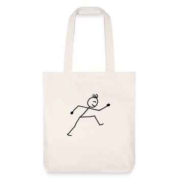 walking_stick_figure_1c - Stanley/Stella recycelter Heavyweight Stoffbeutel - Naturweiß - Vorne