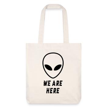 Alien waren hier - Stanley/Stella recycelter Heavyweight Stoffbeutel - Naturweiß - Vorne