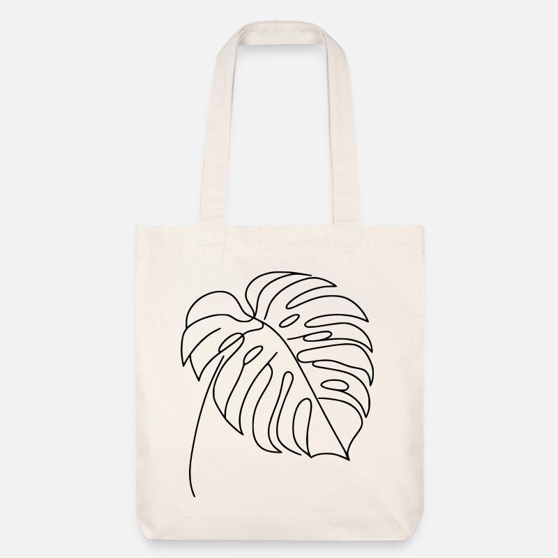 Monstera - Stanley/Stella recycelter Heavyweight Stoffbeutel - Naturweiß