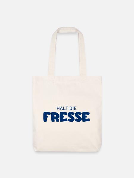 Halt die Fresse - Cooler Spruch - Stanley/Stella recycelter Heavyweight Stoffbeutel - Naturweiß