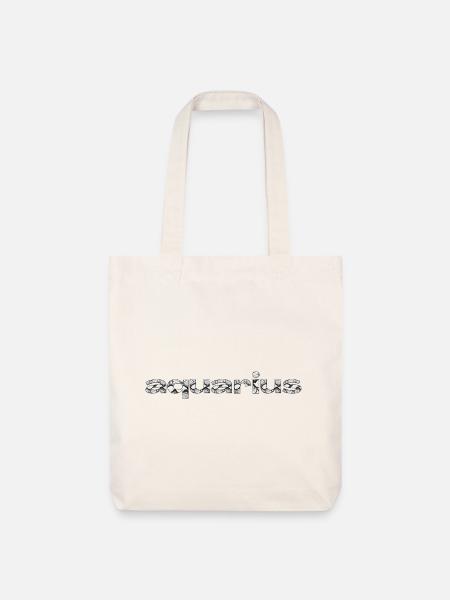 aquarius – Snake Skin Zodiac Statement - Stanley/Stella recycelter Heavyweight Stoffbeutel - Naturweiß