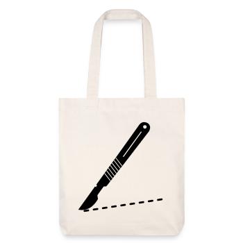 Lames de scalpel avec ligne de coupe - Tote bag épais recyclé Stanley/Stella - blanc cassé - Devant
