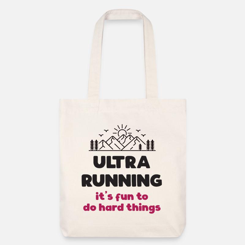 Ultra Running - It's Fun to Do Hard Things - Stanley/Stella Heavyweight Recycled Tote Bag - natural white