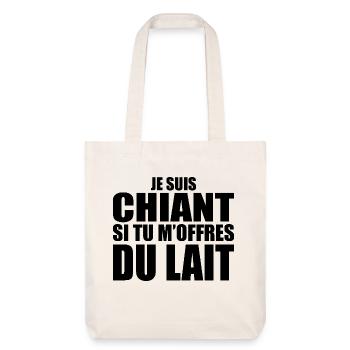 Man who adores: Milk. Funny Design Humor - Stanley/Stella Heavyweight Recycled Tote Bag - natural white - Front