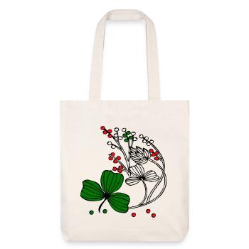 Fleurs sauvages aux baies rouges et vertes - Tote bag épais recyclé Stanley/Stella - blanc cassé - Devant