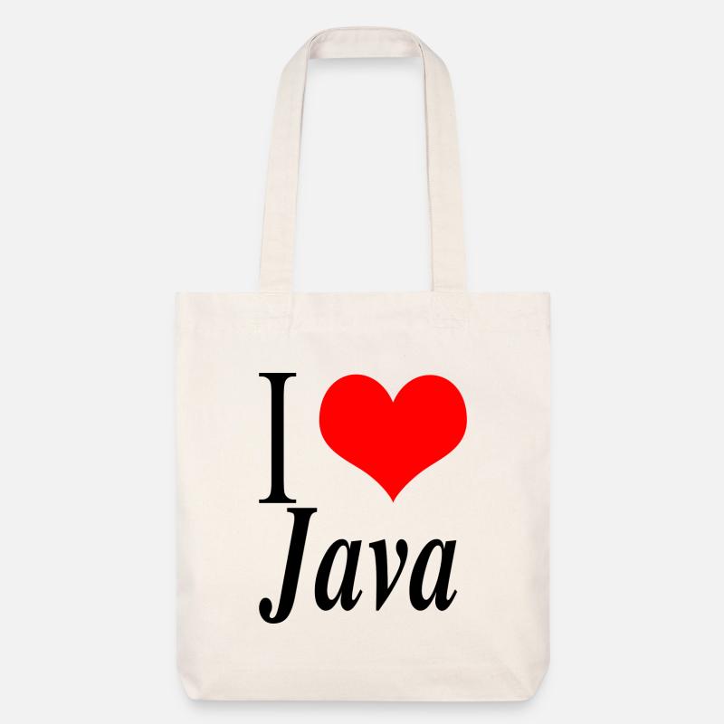 Ich liebe Java - Stanley/Stella recycelter Heavyweight Stoffbeutel - Naturweiß