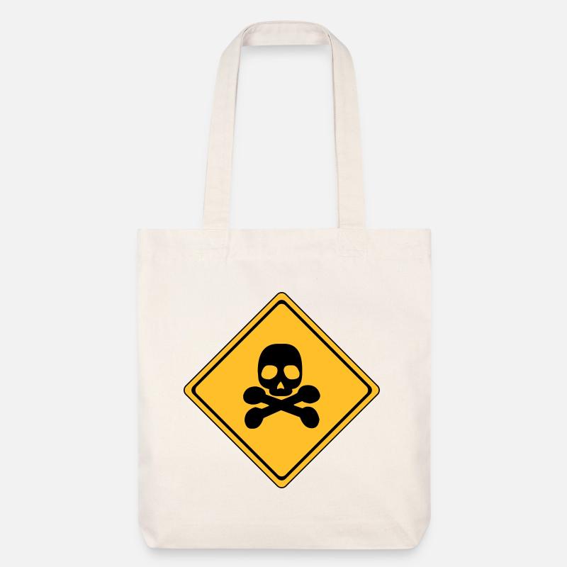 Gefahren-Warnschild # - Stanley/Stella recycelter Heavyweight Stoffbeutel - Naturweiß
