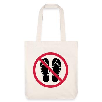 keine flip flops verboten schild zone gebiet clipa - Stanley/Stella recycelter Heavyweight Stoffbeutel - Naturweiß - Vorne