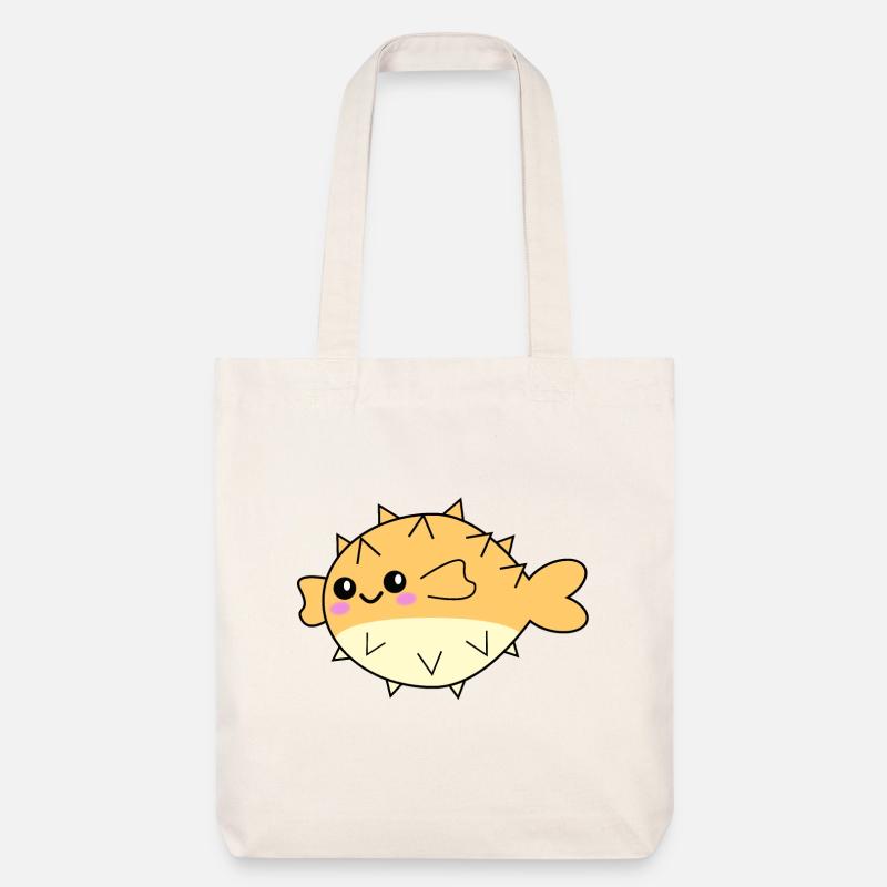 Poisson-globe mignon animal - Tote bag épais recyclé Stanley/Stella - blanc cassé