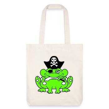 Frog Captain Cap Toad Funny Comic Cartoon - Stanley/Stella Heavyweight Recycled Tote Bag - natural white - Front