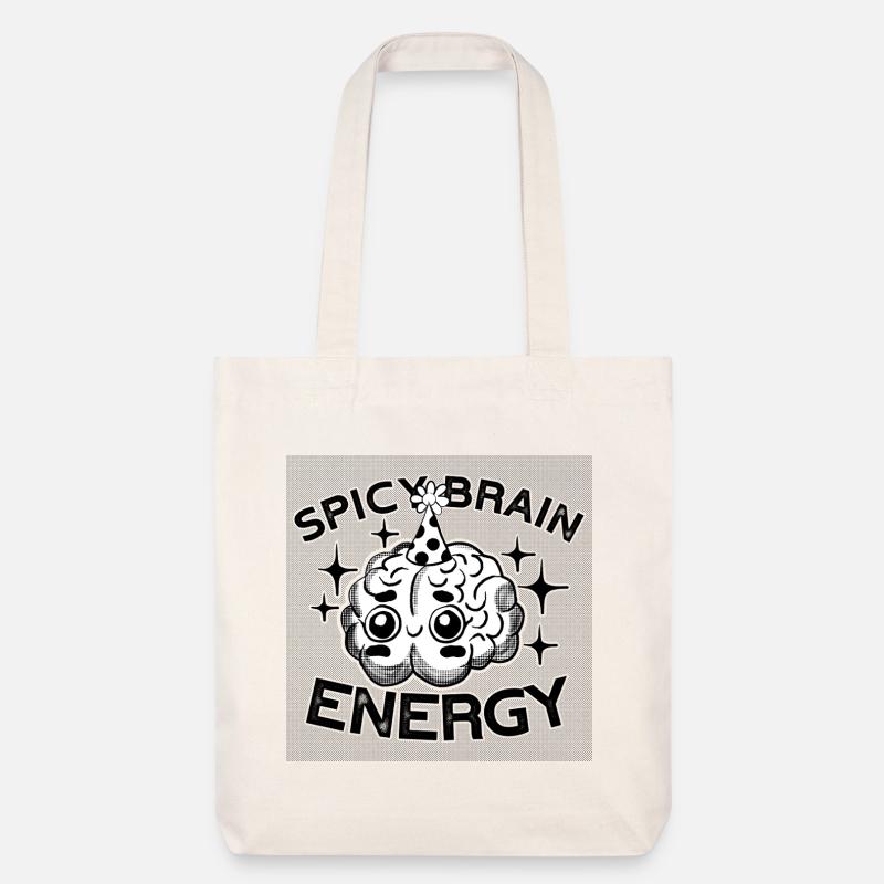 Spicy Brain Energy – ADHD Chaos Humor - Stanley/Stella recycelter Heavyweight Stoffbeutel - Naturweiß