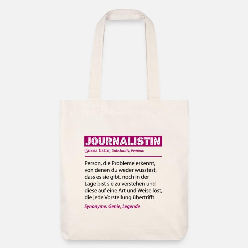 Définition du journaliste Drôle de profession Déclaration de travail - Tote bag épais recyclé Stanley/Stella - blanc cassé