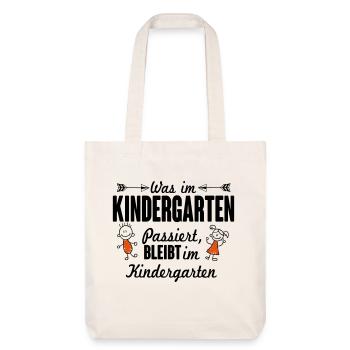 Was im Kindergarten passiert bleibt dort - Stanley/Stella recycelter Heavyweight Stoffbeutel - Naturweiß - Vorne