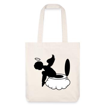 petit ange est assis sur les nuages. - Tote bag épais recyclé Stanley/Stella - blanc cassé - Devant