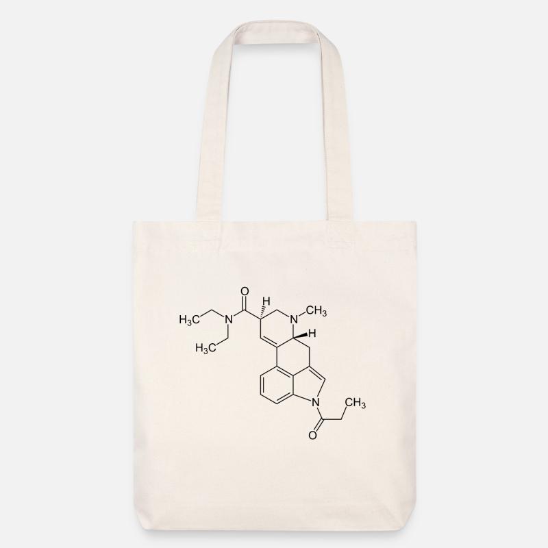 1P LSD Structural Formula - black - Stanley/Stella Heavyweight Recycled Tote Bag - natural white