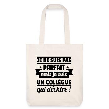 Collègue Qui Déchire Humour Travail - Tote bag épais recyclé Stanley/Stella - blanc cassé - Devant