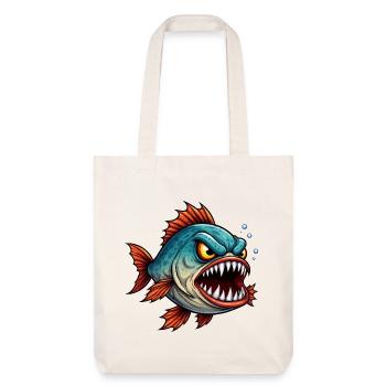 Chasseur en haute mer Piranha - Tote bag épais recyclé Stanley/Stella - blanc cassé - Devant