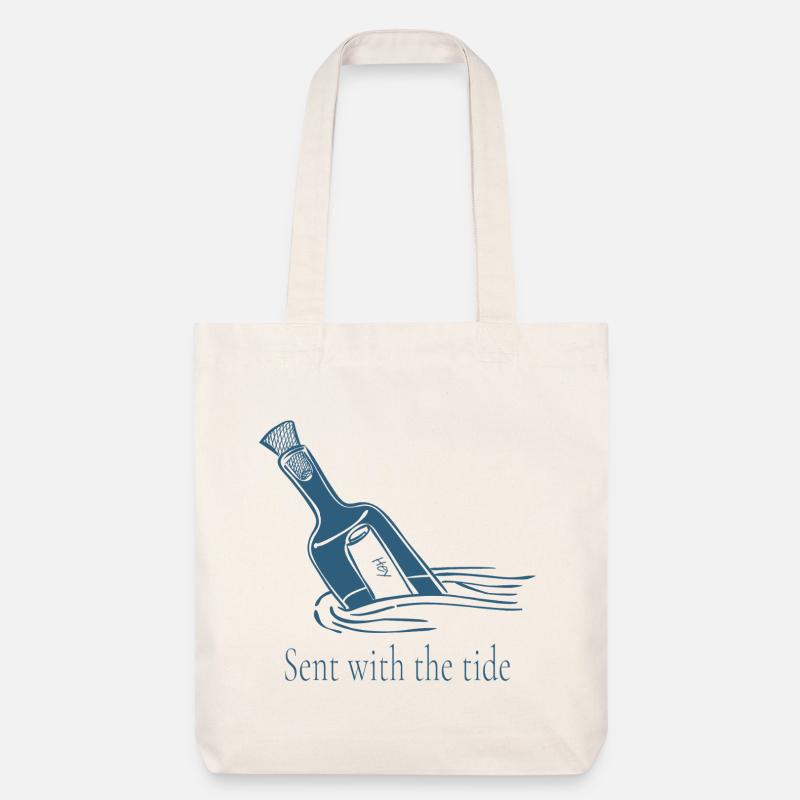 Envoyée avec le design de la bouteille océanique de la marée - Tote bag épais recyclé Stanley/Stella - blanc cassé