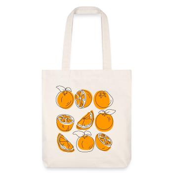 oranges - Stanley/Stella recycelter Heavyweight Stoffbeutel - Naturweiß - Vorne