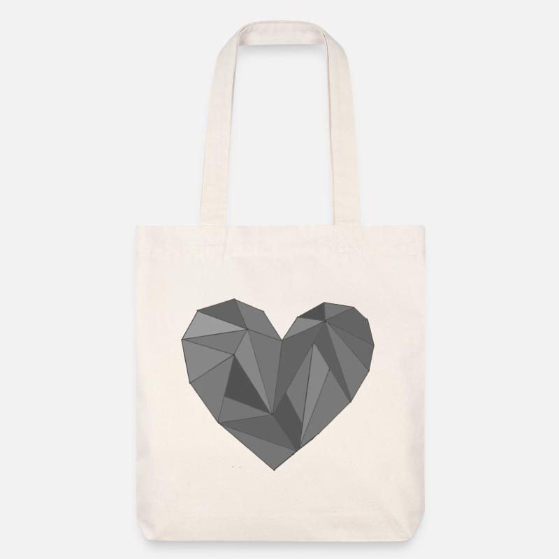 herz grautöne - Stanley/Stella recycelter Heavyweight Stoffbeutel - Naturweiß