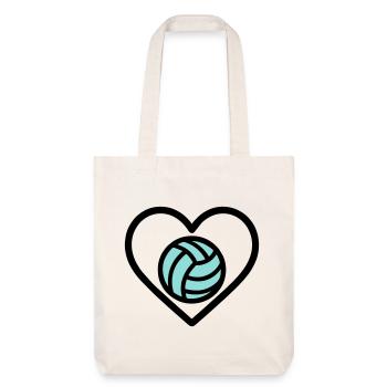Volley-ball de cœur – Amateur de sport d’équipe - Tote bag épais recyclé Stanley/Stella - blanc cassé - Devant