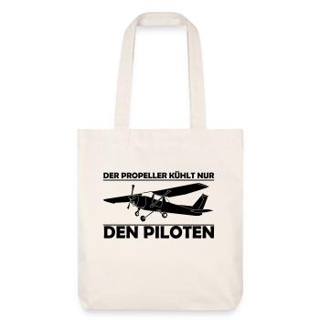 Cessna Motorflugzeug Geschenk - Stanley/Stella recycelter Heavyweight Stoffbeutel - Naturweiß - Vorne