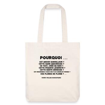 Roméo (Plumes de plomb) - Tote bag épais recyclé Stanley/Stella - blanc cassé - Devant