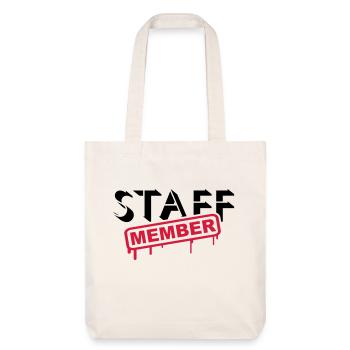 Staff Member Freunde Team Mitarbeiter Crew Logo - Stanley/Stella recycelter Heavyweight Stoffbeutel - Naturweiß - Vorne
