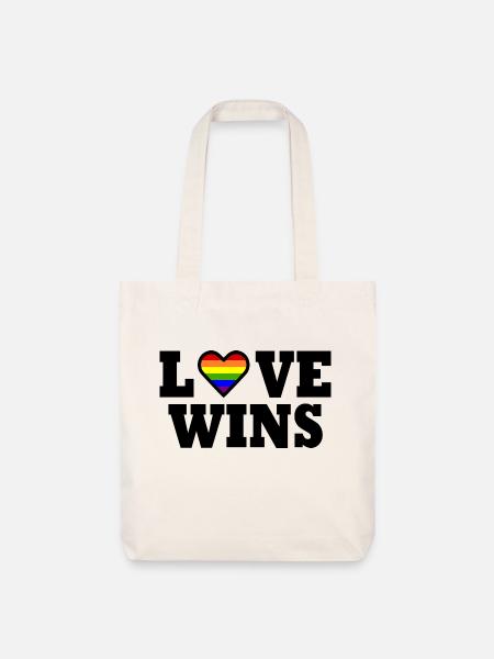 Love wins - Stanley/Stella recycelter Heavyweight Stoffbeutel - Naturweiß