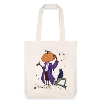 Dashing pumpkin in Purple Coat - Stanley/Stella Heavyweight Recycled Tote Bag - natural white - Front