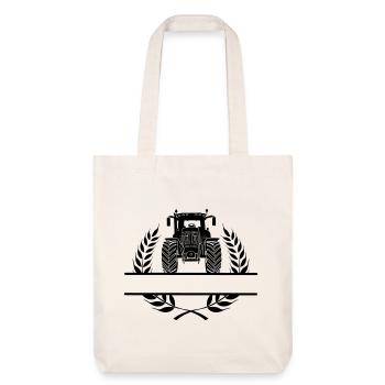 Vue de face du tracteur en couronne de laurier - Tote bag épais recyclé Stanley/Stella - blanc cassé - Devant