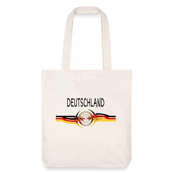 Deutschland Schwarz-Rot-Gold - Stanley/Stella recycelter Heavyweight Stoffbeutel - Naturweiß - Vorne