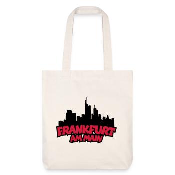 Francfort Skyline (Noir / Rouge) - Tote bag épais recyclé Stanley/Stella - blanc cassé - Devant