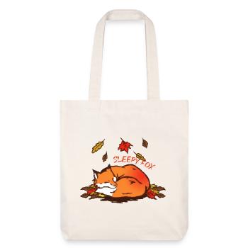 Schlafender Fuchs Herbsttraum Sleepy Fox - Stanley/Stella recycelter Heavyweight Stoffbeutel - Naturweiß - Vorne