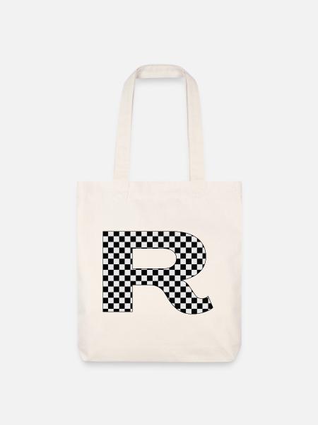 Checkerboard R Design - Stanley/Stella recycelter Heavyweight Stoffbeutel - Naturweiß