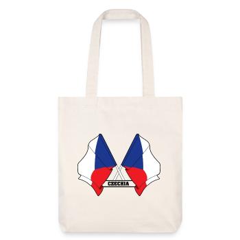 RÉPUBLIQUE TCHÈQUE – Drapeaux croisés - Tote bag épais recyclé Stanley/Stella - blanc cassé - Devant
