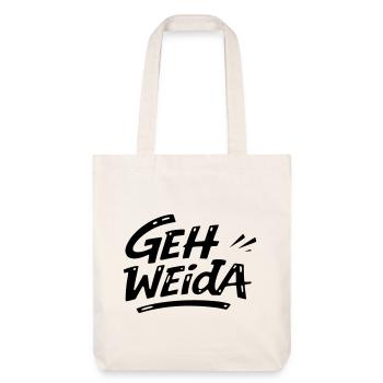 Geh weida - Stanley/Stella recycelter Heavyweight Stoffbeutel - Naturweiß - Vorne